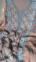 Load image into Gallery viewer, Shirin Women&#39;s Lakhnavi Handcrafted Mul Chanderi Unstitched Kurta And Dupatta Set - HONC0256895
