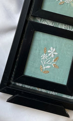 将图像加载到图库查看器中， Handcrafted Chikankari Tray with Two Coasters – Wooden Frame - HONC0313526
