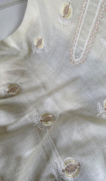 Load image into Gallery viewer, Mahira Women's Lakhnavi Handcrafted Mul Chanderi Unstitched Chikankari Full Suit - HONC0355230