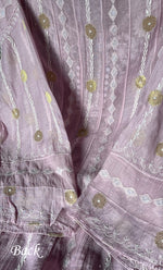 Load image into Gallery viewer, Izna Women's Lakhnavi Handcrafted Mul Chanderi Semi - Stitched Anarkali And Dupatta Set - HONC0302870