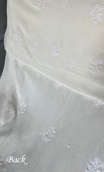 Load image into Gallery viewer, Women&#39;s Lakhnavi Handcrafted Pure Silk Georgette Chikankari Kurta And Dupatta Set- HONC0258090
