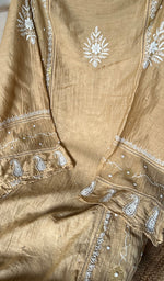 将图像加载到图库查看器中， Women&#39;s Lakhnavi Handcrafted Mul Chanderi Semi - Stitched Kurta And Dupatta Set - HONC0293242
