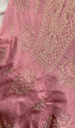 Load image into Gallery viewer, Aseel Women's Lakhnavi Handcrafted Mul Chanderi Unstitched Chikankari Full Suit - HONC0351092