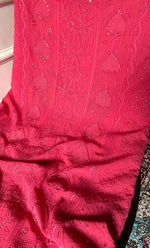 将图像加载到图库查看器中， Women&#39;s Lakhnavi Handcrafted Viscose Georgette Chikankari Full Suit Material - HONC0299910
