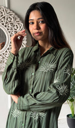 Load image into Gallery viewer, Vaishali Women's Lucknowi Handcrafted Cotton Chikankari Long Dress - HONC0341100