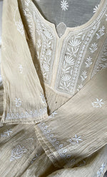 Load image into Gallery viewer, Women&#39;s Lakhnavi Handcrafted Mul Chanderi Semi-Stitched Kurta And Dupatta Set - HONC0281947
