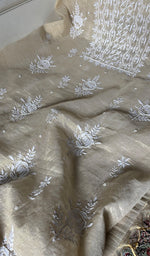 将图像加载到图库查看器中， Women's Lakhnavi Handcrafted Tissue Chanderi Unstitched Chikankari Kurta And Dupatta Set - HONC0347705