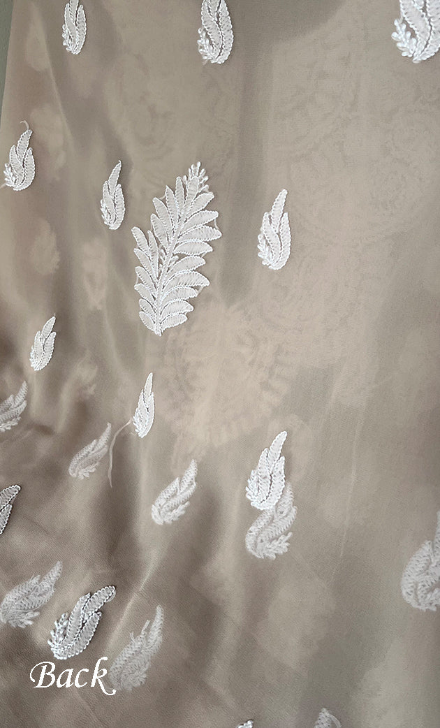 Laila Women's Lucknowi Handcrafted Faux-Georgette Unstitched  Chikankari Suit Material - HONC0330381