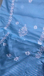 Load image into Gallery viewer, Women's Lakhnavi Handcrafted Cotton Chikankari Unstitched Kurti Fabric - HONC0364293