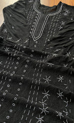 Load image into Gallery viewer, Black Lucknowi Chikankari kurtas
