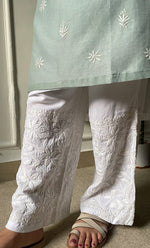 Load image into Gallery viewer, Amayra Women&#39;s Lucknowi Handcrafted Maheshwari Mul Chanderi Chikankari Kurti - HONC0300062
