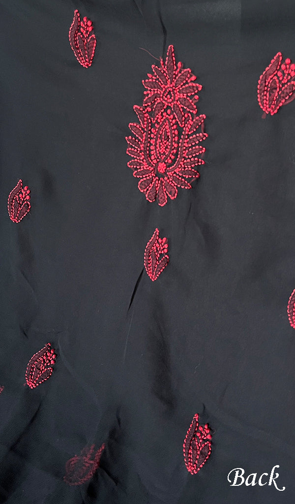 Women's Lucknowi Handcrafted Faux-Georgette Chikankari Suit Material - HONC0277968