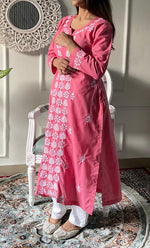 Load image into Gallery viewer, Women's Lucknowi Handcrafted Cotton Chikankari Kurti - HONC0330739