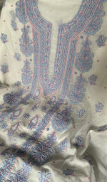 Load image into Gallery viewer, Women's Lakhnavi Handcrafted Mul Chanderi Unstitched Kurta And Dupatta Set - HONC0365506