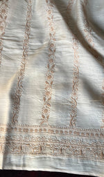 Load image into Gallery viewer, Lucknowi Handcrafted Munga Silk Chikankari Unstitched Men&#39;s Kurta Fabric - HONC0255818
