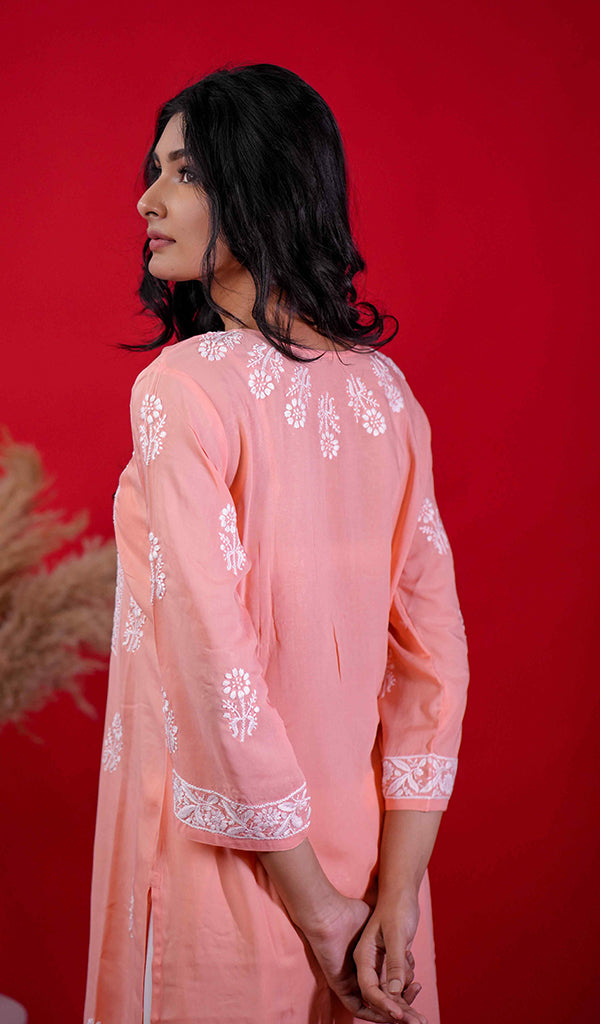 Rupam Women's Lucknowi Handcrafted Modal Cotton Chikankari Kurti - HONC0211900