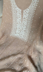 Load image into Gallery viewer, Women's Lakhnavi Handcrafted Unstitchd Mul Chanderi Kurta And Dupatta Set - HONC0338195