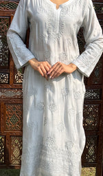 Load image into Gallery viewer, Inaya Women&#39;s Lucknowi Handcrafted Muslin Chikankari Kurti - HONC0223967
