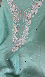 Load image into Gallery viewer, Nyla Women's Lakhnavi Handcrafted Mul Chanderi Unstitched Chikankari Full Suit Material - HONC0341667