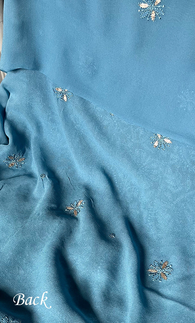 Women's Lakhnavi Handcrafted Viscose Georgette Chikankari Full Suit Material - HONC0277001