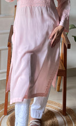 Load image into Gallery viewer, Rooh Women&#39;s Lucknowi Handcrafted Modal Cotton Chikankari Kurti - HONC0264889
