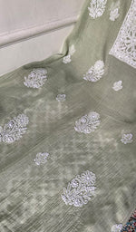 Load image into Gallery viewer, Women's Lakhnavi Handcrafted Mul Chanderi Unstitched Kurta And Dupatta Set - HONC0374248