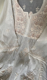 Load image into Gallery viewer, Women's Lakhnavi Handcrafted Mul Chanderi Semi - Stitched Kurta And Dupatta Set -  HONC0343195