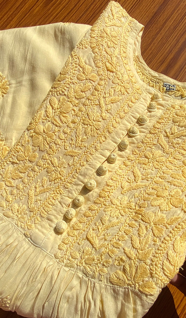 Women's Lucknowi Handcrafted  Modal  Cotton Chikankari Kurti - NC025159