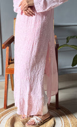 Load image into Gallery viewer, Women&#39;s Lakhnavi Handcrafted Viscose Georgette Chikankari Kurti- HONC0290139
