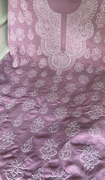 将图像加载到图库查看器中， Women's Lakhnavi Handcrafted Cotton Unstitched Chikankari Suit Material - HONC0360779
