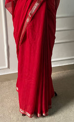 Load image into Gallery viewer, Women&#39;s Lakhnavi Handcrafted Mul Chanderi Chikankari Saree - HONC0307129
