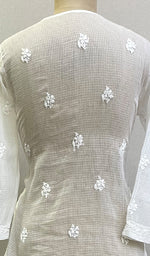 将图像加载到图库查看器中， Women&#39;s Lucknowi Handcrafted Kota Cotton Chikankari Top - HONC0217017
