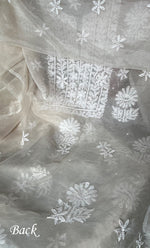 Load image into Gallery viewer, Women&#39;s Lakhnavi Handcrafted Organza Chikankari Unstitched Full Suit Material - HONC0284601
