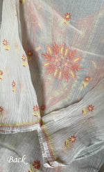 Load image into Gallery viewer, Women's Lakhnavi Handcrafted Mul Chanderi Semi - stitched Kurta And Dupatta Set- HONC0314878