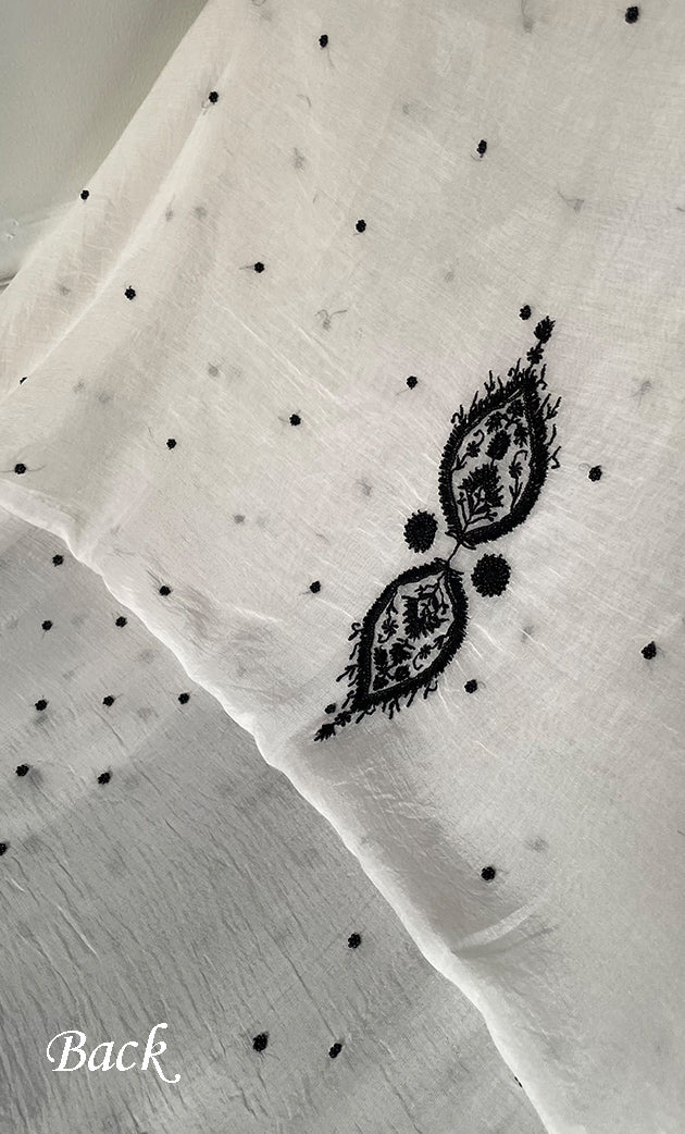 Women's Lakhnavi Handcrafted Mul Chanderi UnStitched Kurta And Dupatta Set - HONC0312361