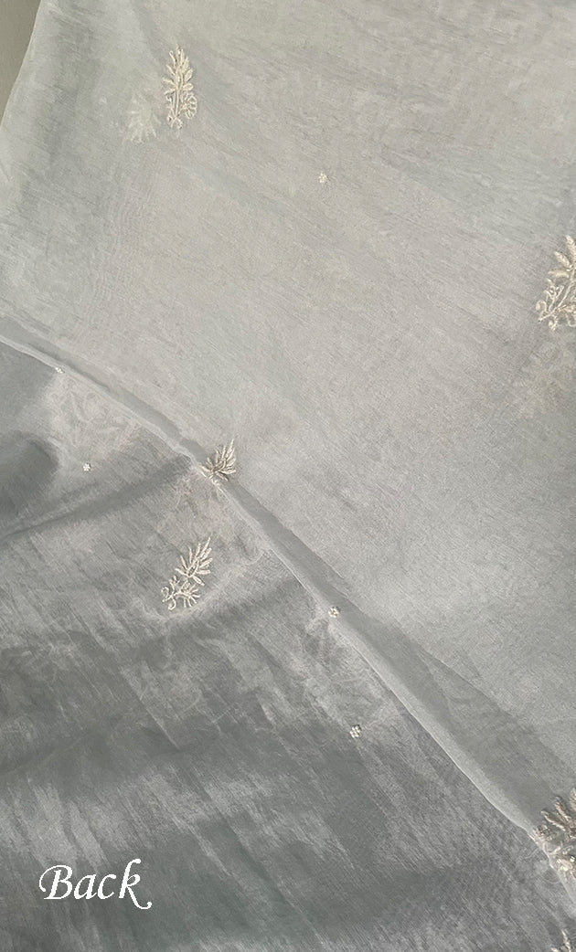 Women's Lakhnavi Handcrafted Mul Chanderi Unstitched Kurta And Dupatta Set - HONC0273088