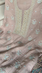 Load image into Gallery viewer, Women's Lakhnavi Handcrafted Mul Chanderi Unstitched Kurta And Dupatta Set - HONC0326140