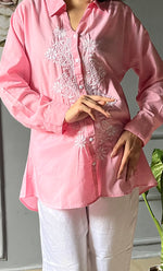 Load image into Gallery viewer, Women&#39;s Lakhnavi Handcrafted Cotton Chikankari Top - HONC0308384
