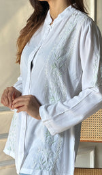 Load image into Gallery viewer, Women&#39;s Lakhnavi Handcrafted Cotton Chikankari Top - HONC0297840
