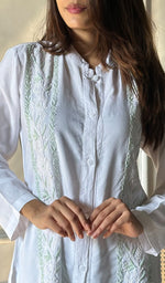 Load image into Gallery viewer, Women&#39;s Lakhnavi Handcrafted Cotton Chikankari Top - HONC0297833
