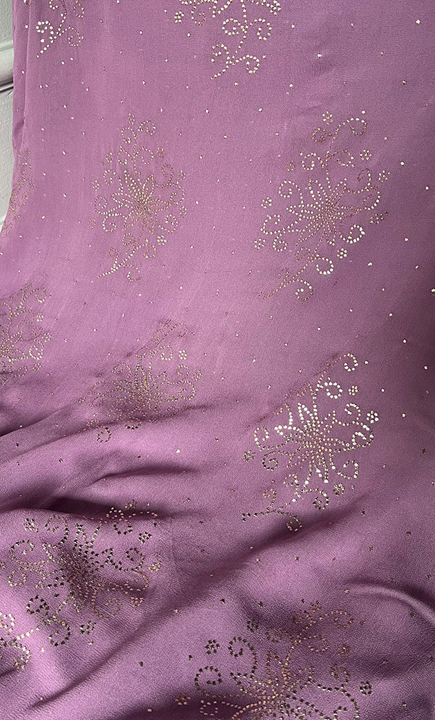 Women's Lucknowi Handcrafted Viscose Georgette Unstitched Chikankari Suit Material - HONC0336841