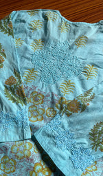 将图像加载到图库查看器中， Women&#39;s Lucknowi Handcrafted Cotton Chikankari Kurti - HONC0301012
