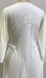 将图像加载到图库查看器中， Rusdha Women&#39;s Lucknowi Handcrafted Modal Cotton Chikankari Kurti - HONC0213704
