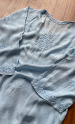 Load image into Gallery viewer, Women&#39;s Lakhnavi Handcrafted Muslin Chikankari Kurti - HONC0175657
