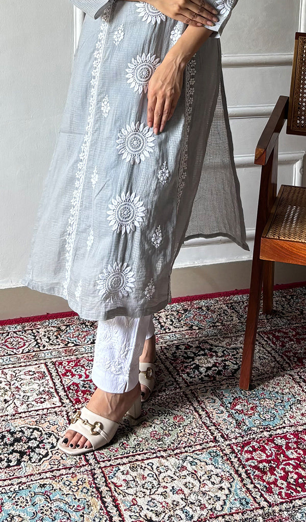 Women's Lakhnavi Handcrafted Kota Cotton Chikankari Kurti - HONC0360446