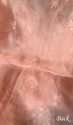 Load image into Gallery viewer, Women&#39;s Lakhnavi Handcrafted Pure Organza Chikankari Unstitched Kurta And Dupatta Set- HONC0266188

