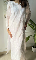 Load image into Gallery viewer, Women&#39;s Lucknowi Handcrafted Cotton Chikankari Kurti - HONC0303600
