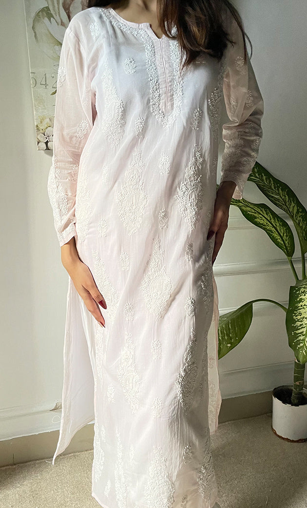 Women's Lucknowi Handcrafted Cotton Chikankari Kurti - HONC0303600