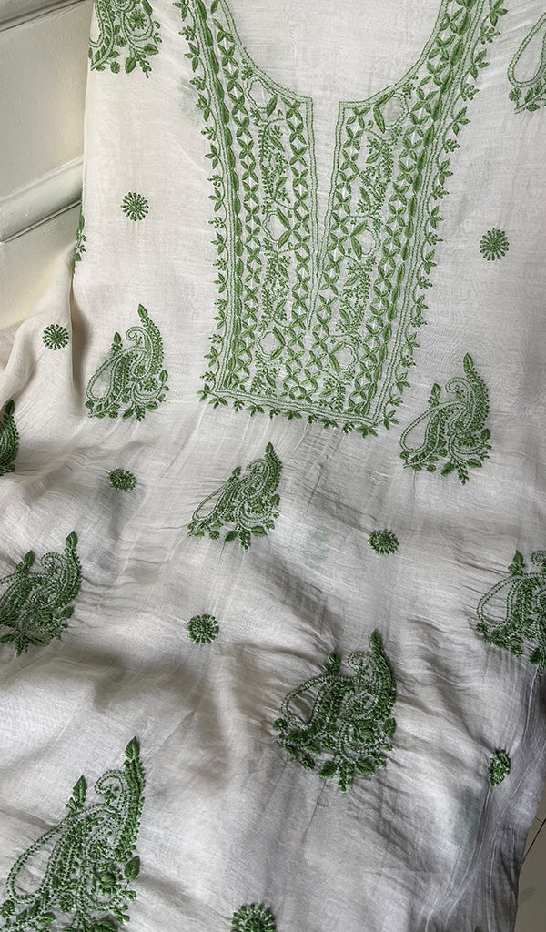 Women's Lakhnavi Handcrafted Mul Chanderi Kurta And Dupatta Set - HONC0263963