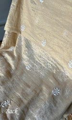 将图像加载到图库查看器中， Women's Lakhnavi Handcrafted Tissue Chanderi Unstitched Kurta And Dupatta Set - HONC0278195